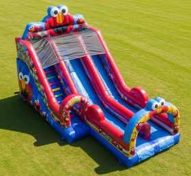 T8-9424 Escorregador Seco Inflável com Tema Tickle Me Elmo