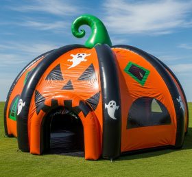 Tent1-6111 Tenda Inflável em Forma de Cúpula com Tema de Abóbora de Halloween
