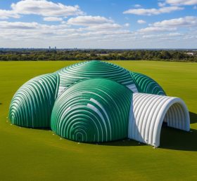 Tent1-6251 Domo Verde Estriado Inflável