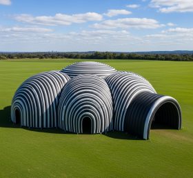Tent1-6258 Cúpula Túnel Preto e Branco Inflável