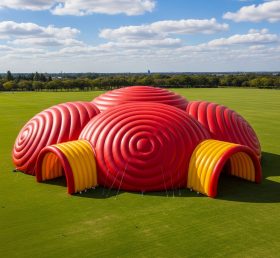 Tent1-6267 Cúpula Inflável Vermelha e Amarela