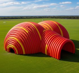 Tent1-6271 Cúpula Inflável com Listras em Espiral Vermelhas