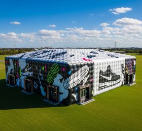 Tent1-6365 Tenda de Tênis Inflável Preto Branco Cinza
