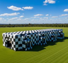 Tent1-6370 Estrutura Inflável de Tabuleiro de Xadrez Preto e Branco