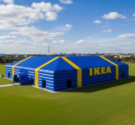 Tent1-6379 Tenda Inflável Azul e Amarela em Forma de Cubo
