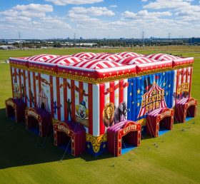 Tent1-6514 Pavilhão Inflável de Circo Vermelho e Branco