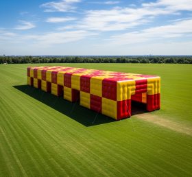 Tent1-6527 Estrutura Retangular Inflável Vermelha e Amarela