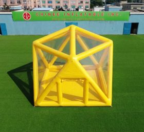 Tent1-5040P Tenda Estruturada Inflável Amarela em Forma de Bolha