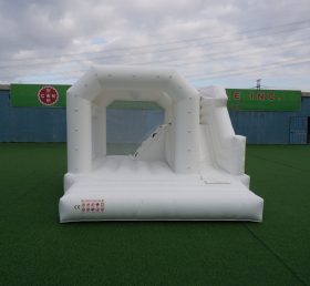 T2-3249G Castelo Insuflável Branco Puro com Escorrega
