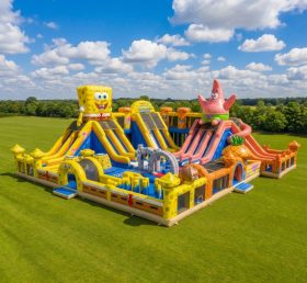 GF2-718B Parque Inflável Temático do Bob Esponja Calça Quadrada