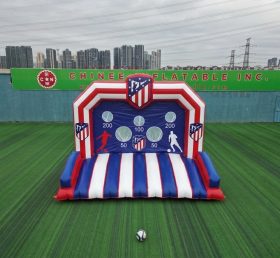 T11-7043 Jogo Inflável de Chute ao Gol de Futebol com Tema do Atlético de Madrid