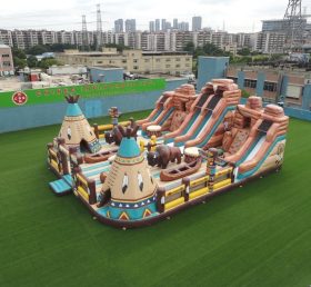 T6-6817 Playground Inflável com Tema Indígena Americano