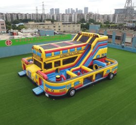 T6-6819 Playground Inflável com Tema de Ônibus