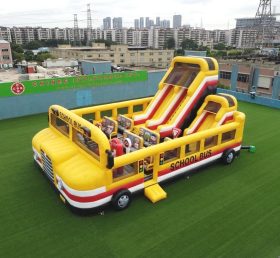 T6-6820 Playground Inflável com Tema de Ônibus