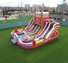 T6-6836 Playground Inflável com Tema de Caminhão de Bombeiros