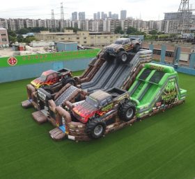 T6-6854 Playground Inflável com Tema de Caminhões Monstruosos