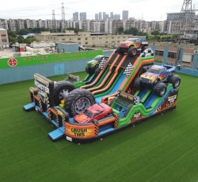 T6-6856 Playground Inflável com Tema de Caminhões Monstro
