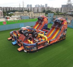 T6-6857 Parque Infantil Insuflável com Tema de Monster Trucks