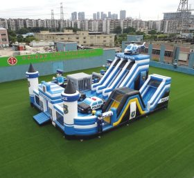 T6-6858 Parque Infantil Inflável com Tema de Delegacia de Polícia