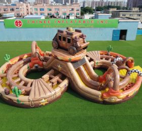CR2-1001 Corrida Desafiadora de Obstáculos Infláveis Gigante com Tema do Velho Oeste