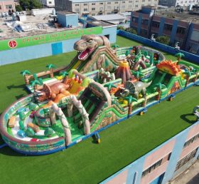 CR2-491 Curso de Obstáculos Inflável Gigante com Tema de Dinossauro Corrida Desafiadora