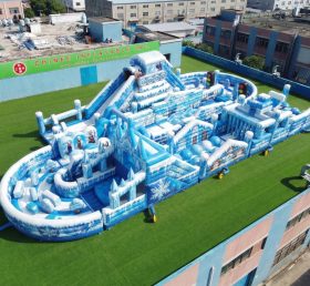 CR2-496 Pista de Obstáculos Inflável Gigante com Tema Frozen Corrida Desafiadora