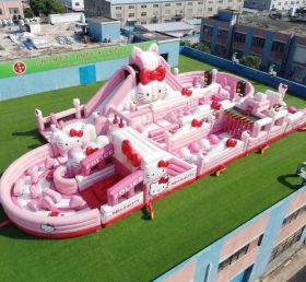 CR2-499 Pista de Obstáculos Inflável Gigante Tema Hello Kitty Corrida Desafiante