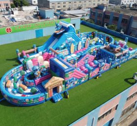 CR2-501 Curso de Obstáculos Inflável Gigante Temático Lilo & Stitch Corrida Desafiadora