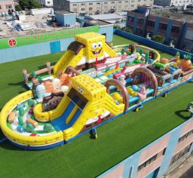 CR2-518 Curso de Obstáculos Inflável Gigante Temático do Bob Esponja Corrida Desafiadora