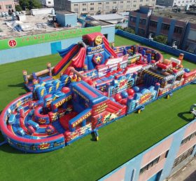 CR2-521 Pista de Obstáculos Inflável Gigante com Tema de Super-Herói Corrida Desafiadora