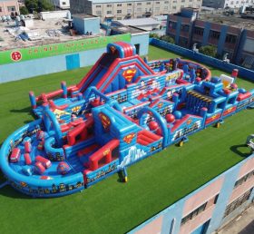CR2-522 Percurso de Obstáculos Inflável Gigante com Tema do Superman Desafio de Corrida