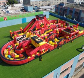 CR2-526 Curso de Obstáculos Inflável Gigante com Tema Os Incríveis Corrida Desafiadora