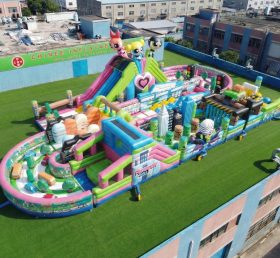 CR2-527 Curso de Obstáculos Inflável Gigante Desafiador com Tema As Meninas Superpoderosas