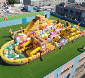 CR2-532 Curso de Obstáculos Inflável Gigante com Tema Winnie The Pooh Corrida Desafiadora