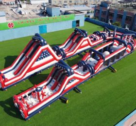 CR2-536 Curso de Obstáculos Inflável Gigante com Tema Estilo Americano Corrida Desafiadora
