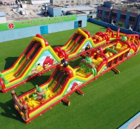 CR2-537 Pista de Obstáculos Inflável Gigante com Tema Angry Birds Corrida Desafiadora