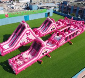 CR2-540 Pista de Obstáculos Inflável Gigante com Tema Barbie Corrida Desafiadora