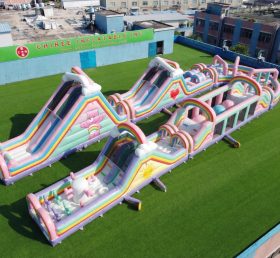 CR2-543 Pista de Obstáculos Inflável Gigante com Tema Care Bears Corrida Desafiadora