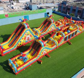 CR2-547 Pista de Obstáculos Gigante Inflável Tema Palhaço Corrida Desafiadora