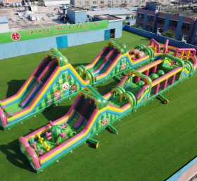CR2-548 Pista de Obstáculos Inflável Gigante Tema Cocomelon Corrida Desafiadora