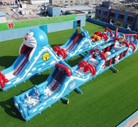 CR2-551 Pista de Obstáculos Inflável Gigante com Tema Doraemon Corrida Desafiadora