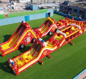 CR2-555 Caminhão de Bombeiros Tema Gigante Percurso de Obstáculos Inflável Corrida Desafiadora