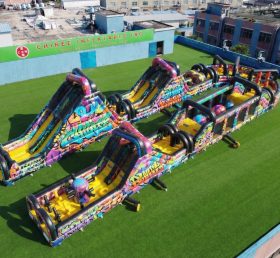CR2-559 Pista de Obstáculos Inflável Gigante com Tema de Grafite Desafio de Corrida