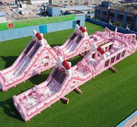 CR2-561 Tema Hello Kitty Gigante Parque de Obstáculos Inflável Corrida Desafiadora