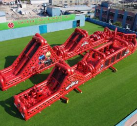 CR2-571 Pista de Obstáculos Gigante Inflável Tema Miraculous Ladybug Corrida Desafiadora