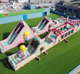 CR2-582 Pista de Obstáculos Inflável Gigante Tema Pop Mart Corrida Desafiante