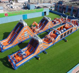 CR2-587 Curso de Obstáculos Inflável Gigante Tema Rusty Rivets Corrida Desafiadora