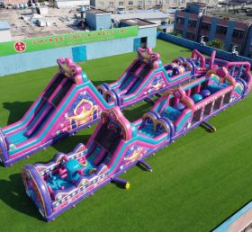 CR2-589 Pista de Obstáculos Gigante Inflável com Tema Shimmer & Shine Desafio de Corrida
