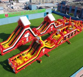 CR2-590 Curso de Obstáculos Inflável Gigante Temático Snoopy Corrida Desafiadora