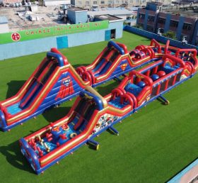 CR2-597 Curso de Obstáculos Inflável Gigante com Tema de Super-herói Corrida Desafiadora